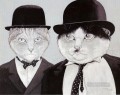 スーツを着た猫たち